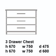 manhattan 3 drawer Chest