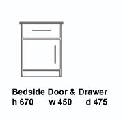 manhattan bedside door & drawer